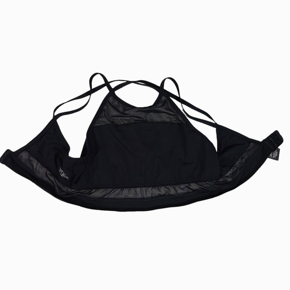 PINK Victoria's Secret Sport Bralette Cross Strap Mesh Back Close Black Large - Picture 5 of 10